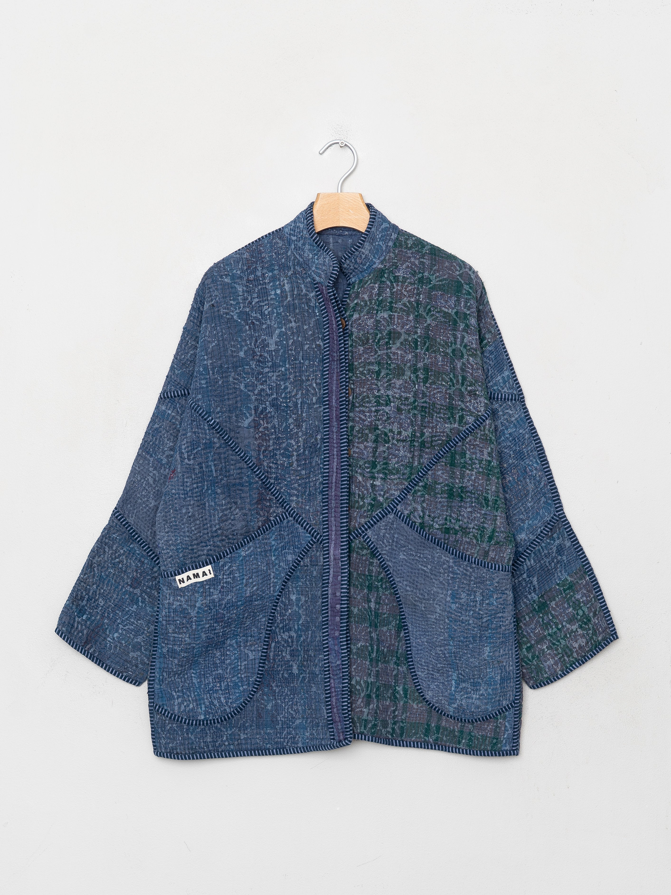 The Narmada Quilted Patchwork Kantha Jacket