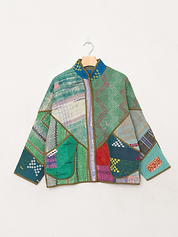 The Ladhiya Petite Quilted Patchwork Kantha Jacket