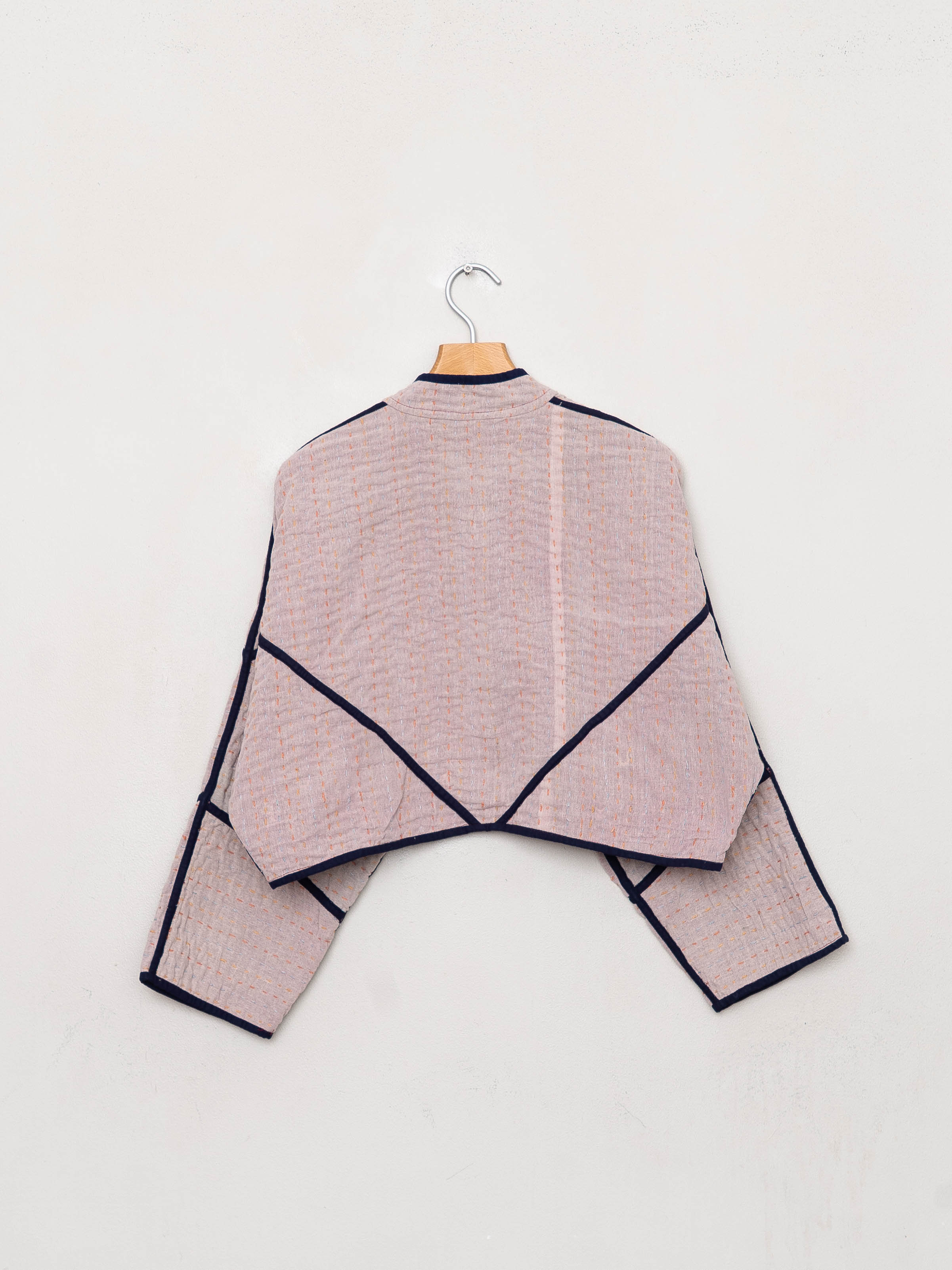 The Kaira Cropped Suzani Cut Out Kantha Jacket