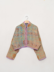 The Kaira Cropped Suzani Quilted Kantha Jacket Wholesale