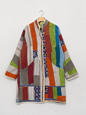 The Sai Quilted Patchwork Kantha Coat