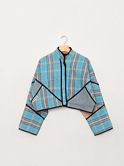 The Kaira Cropped Quilted Patchwork Kantha Jacket