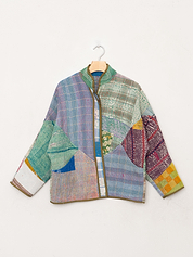 The Ladhiya Petite Quilted Patchwork Kantha Jacket
