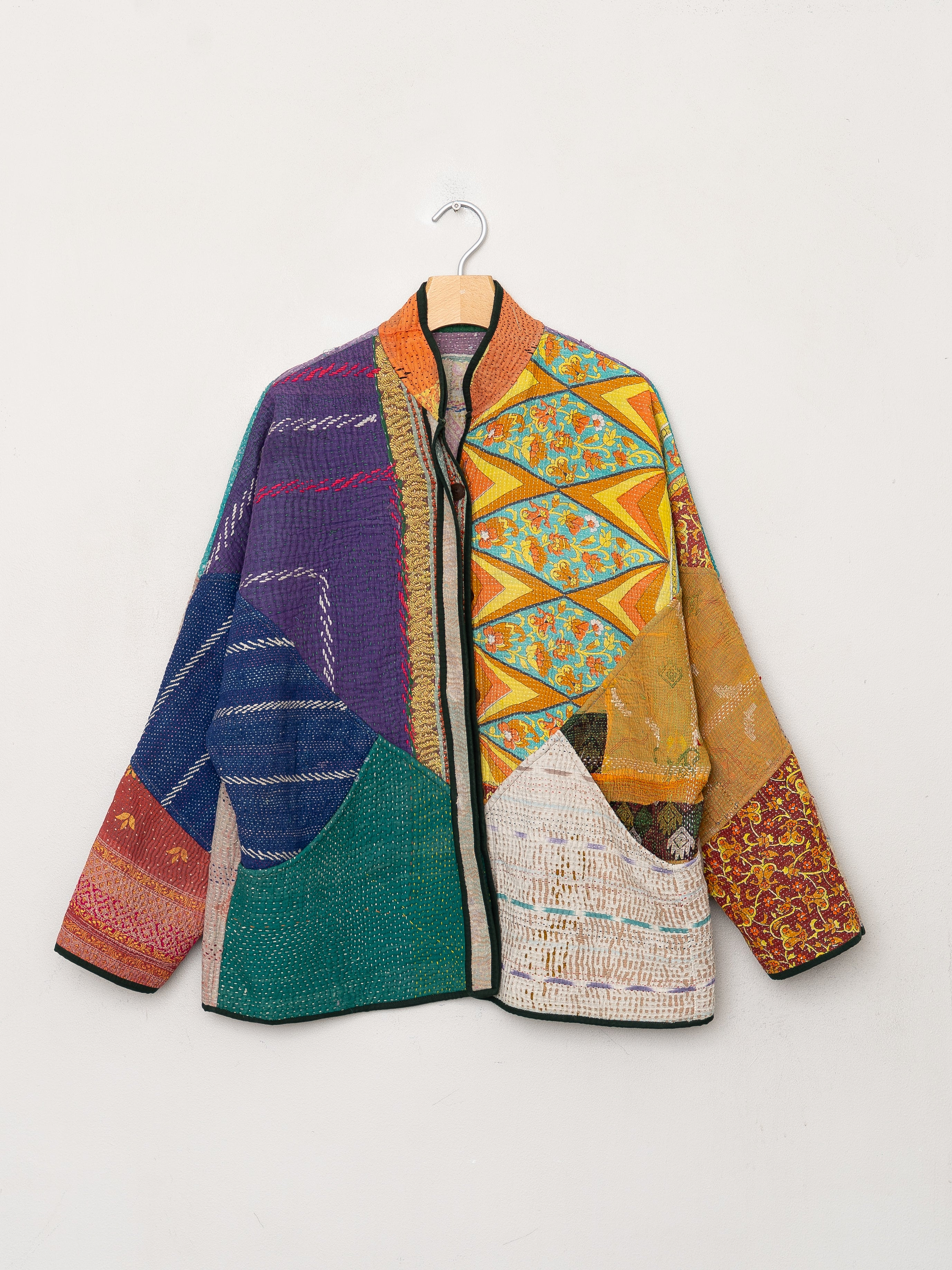 The Ladhiya Quilted Patchwork Kantha Jacket