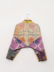 The Kaira Cropped Suzani Quilted Kantha Jacket