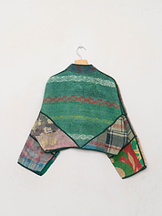 The Kaira Cropped Suzani Quilted Kantha Jacket