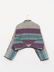 The Kaira Cropped Quilted Patchwork Kantha Jacket