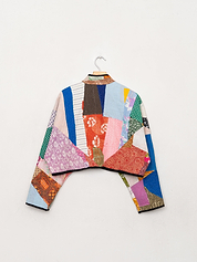 The Kaira Cropped Quilted Patchwork Kantha Jacket