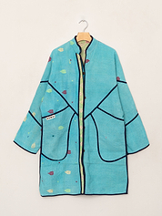 The Sai Quilted Patchwork Kantha Coat