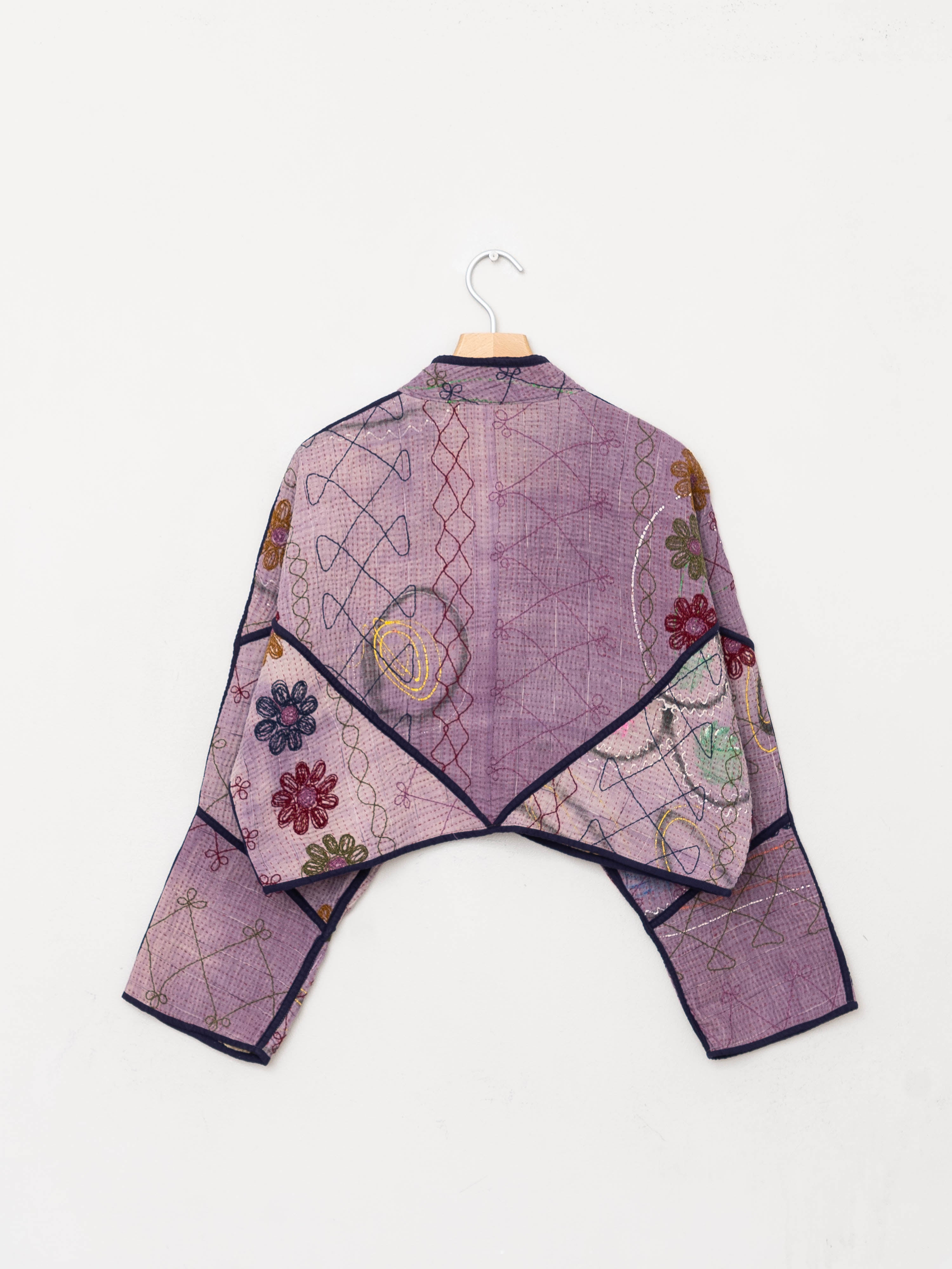 The Kaira Cropped Suzani Quilted Kantha Jacket
