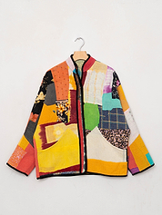 The Ladhiya Quilted Patchwork Kantha Jacket