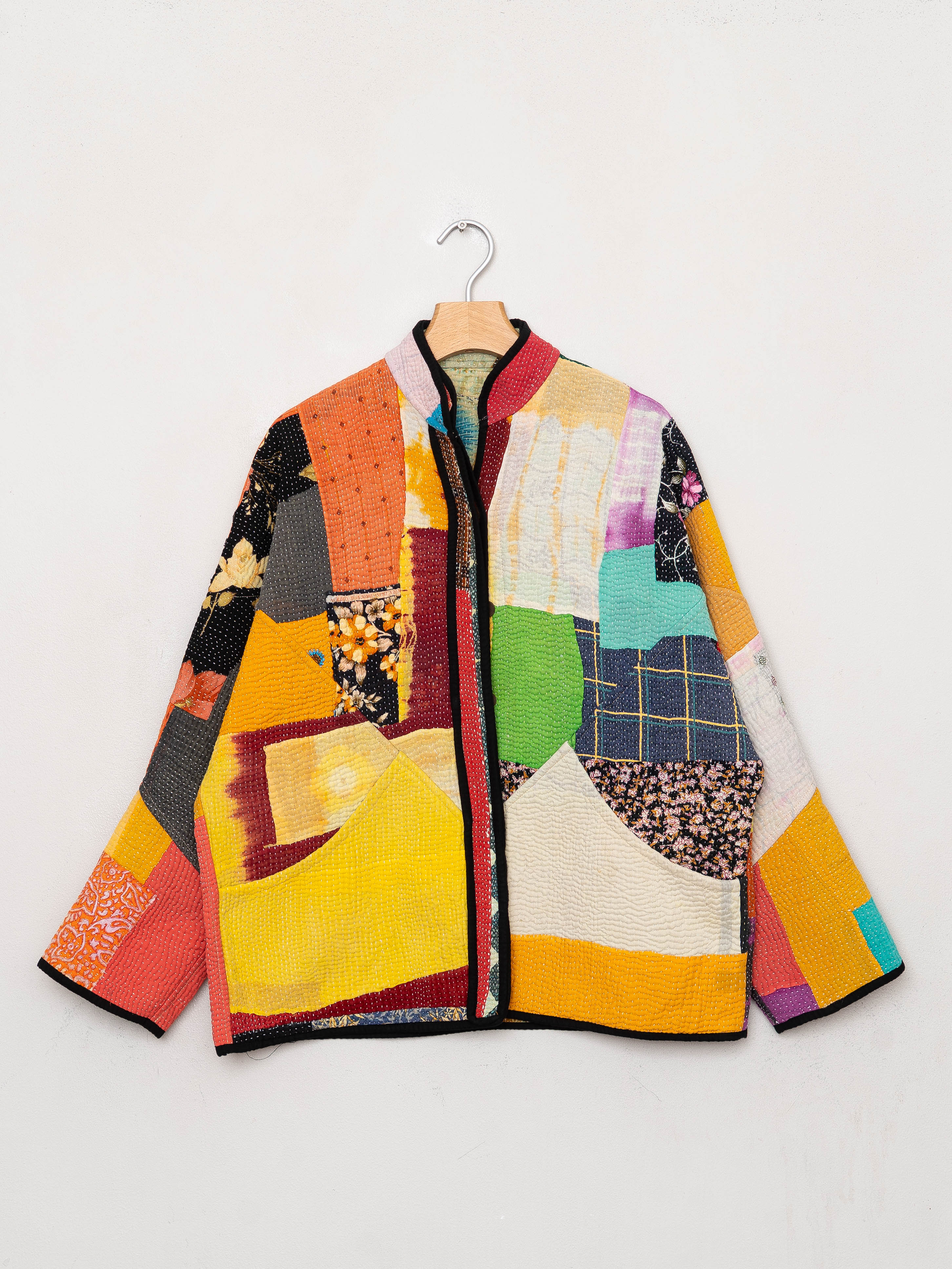 The Ladhiya Quilted Patchwork Kantha Jacket