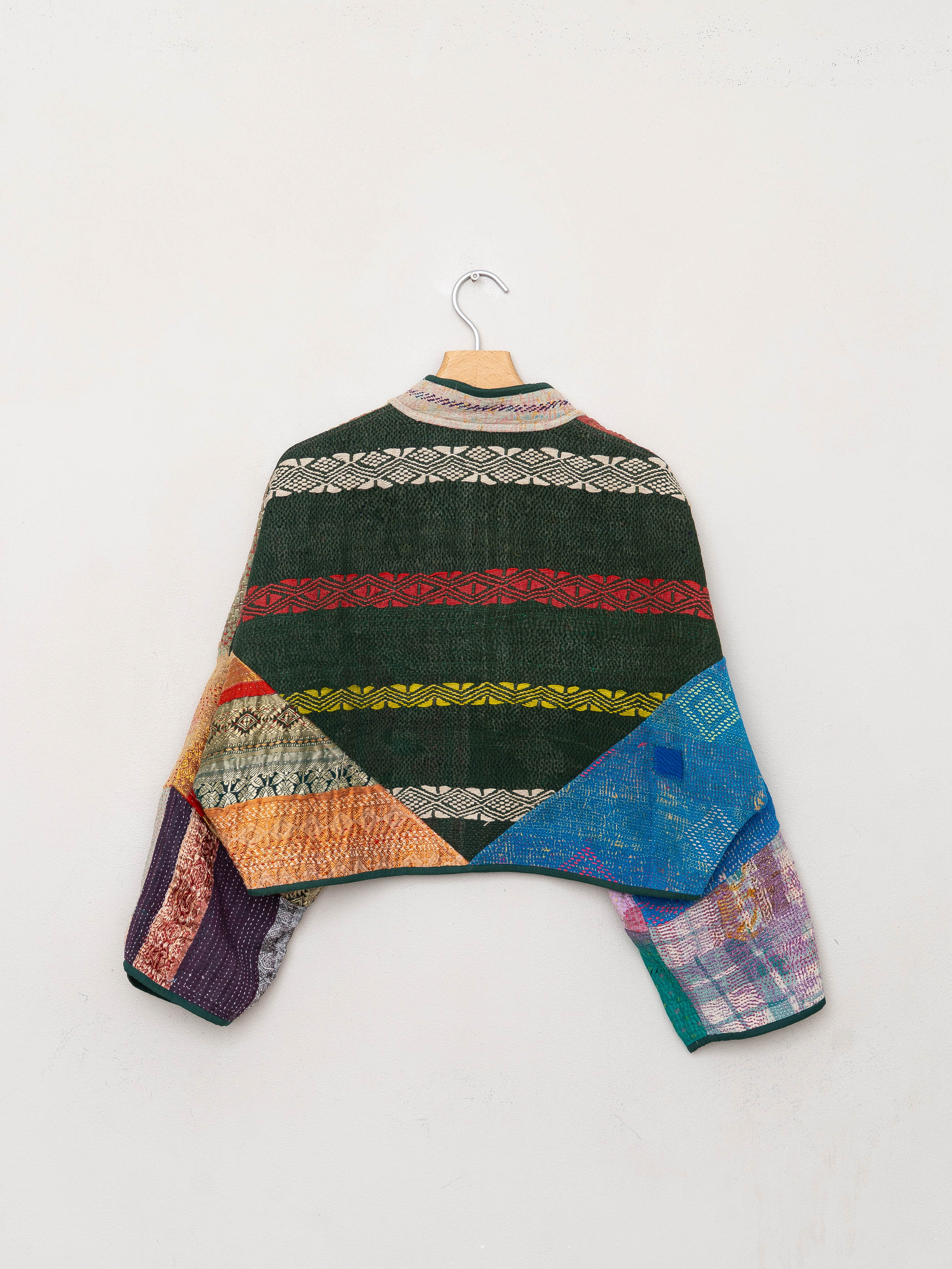 The Kaira Cropped Suzani Quilted Kantha Jacket