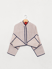 The Kaira Cropped Suzani Cut Out Kantha Jacket