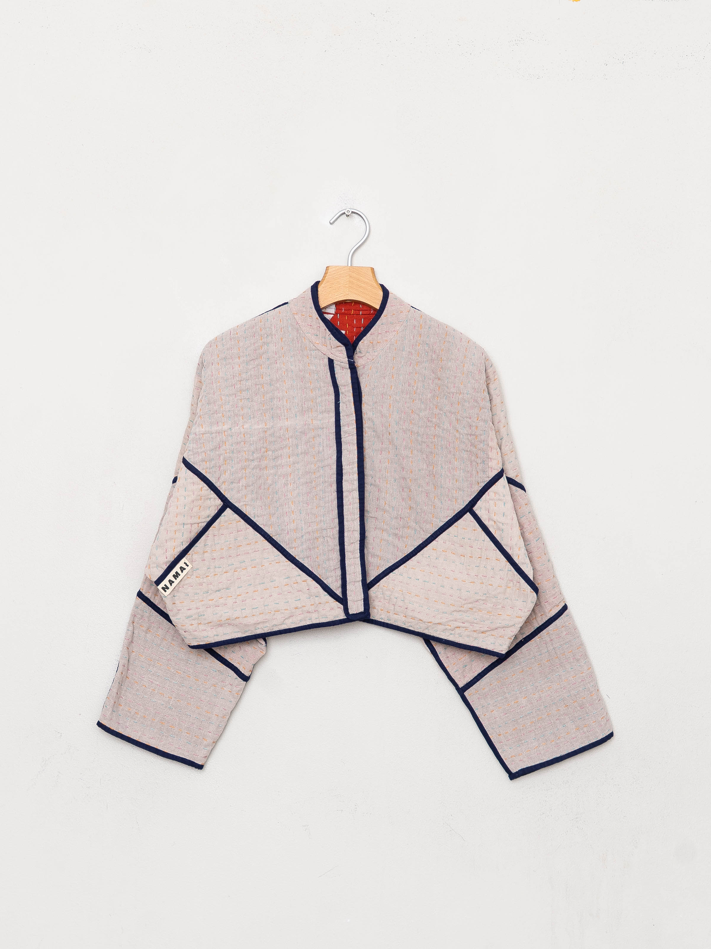 The Kaira Cropped Suzani Cut Out Kantha Jacket