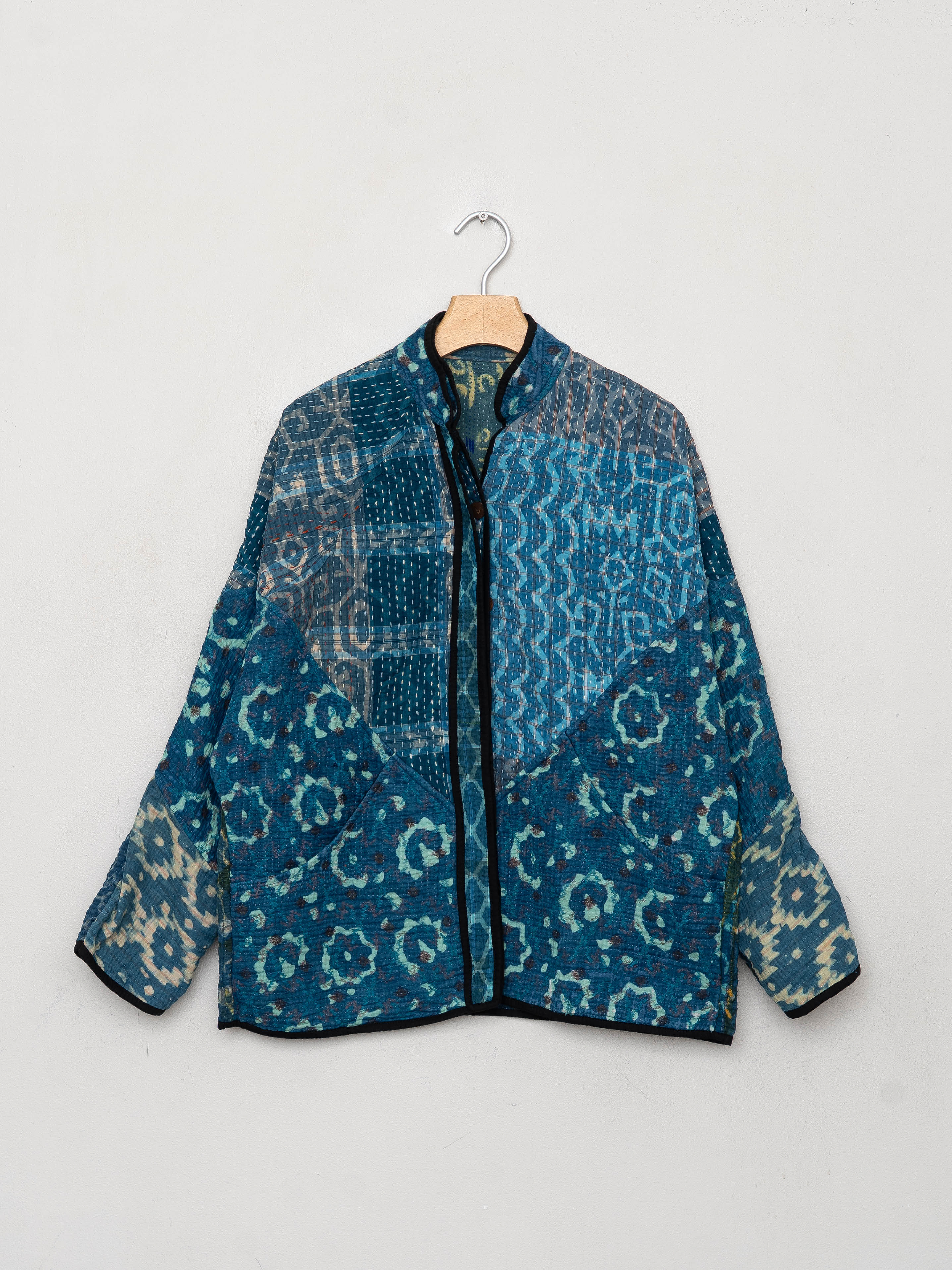 The Ladhiya Quilted Indigo Kantha Jacket Wholesale
