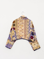The Kaira Cropped Suzani Quilted Kantha Jacket