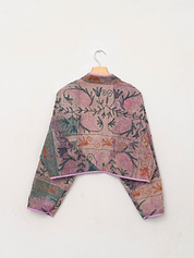 The Kaira Cropped Suzani Quilted Kantha Jacket