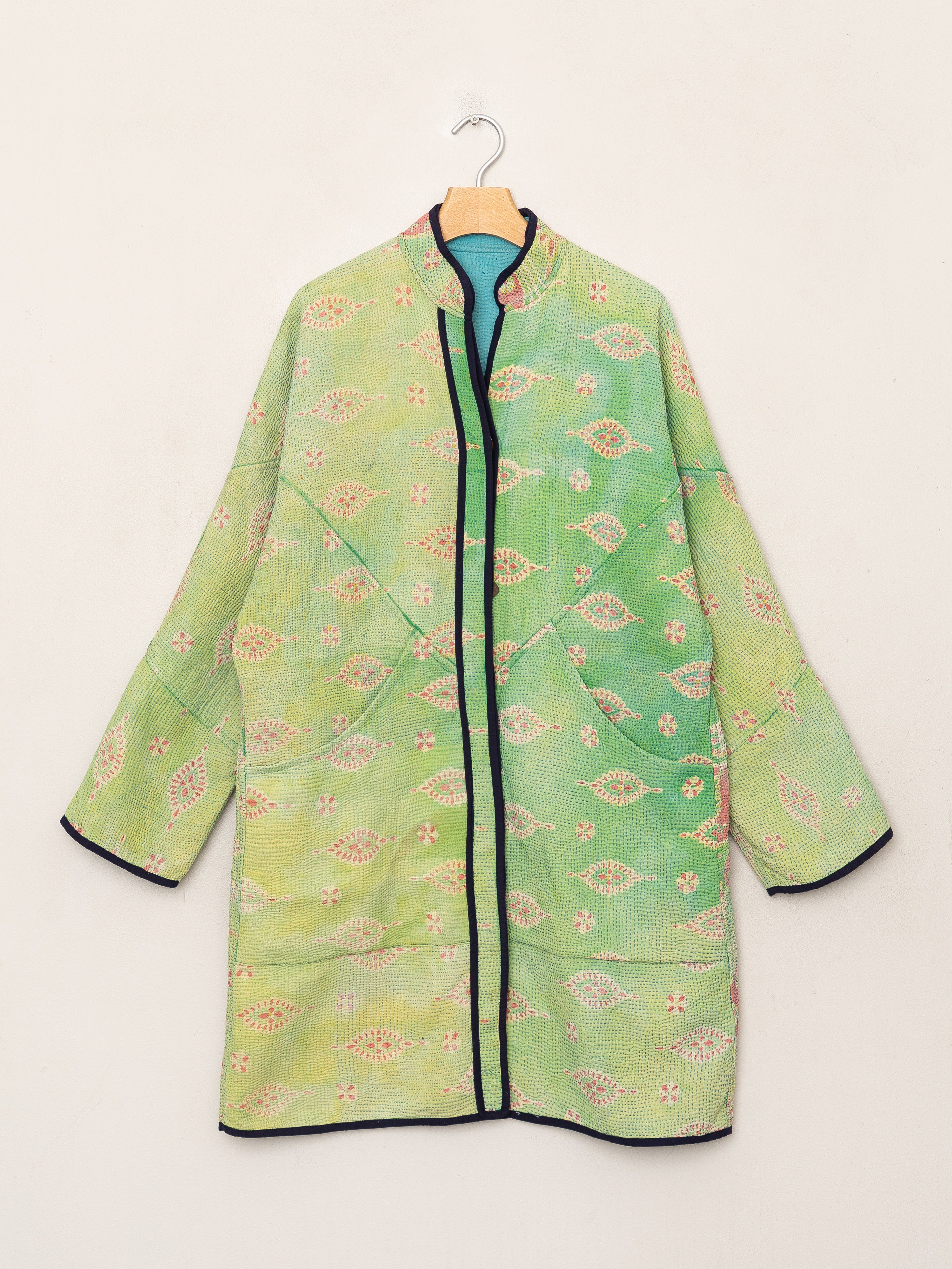 The Sai Quilted Patchwork Kantha Coat
