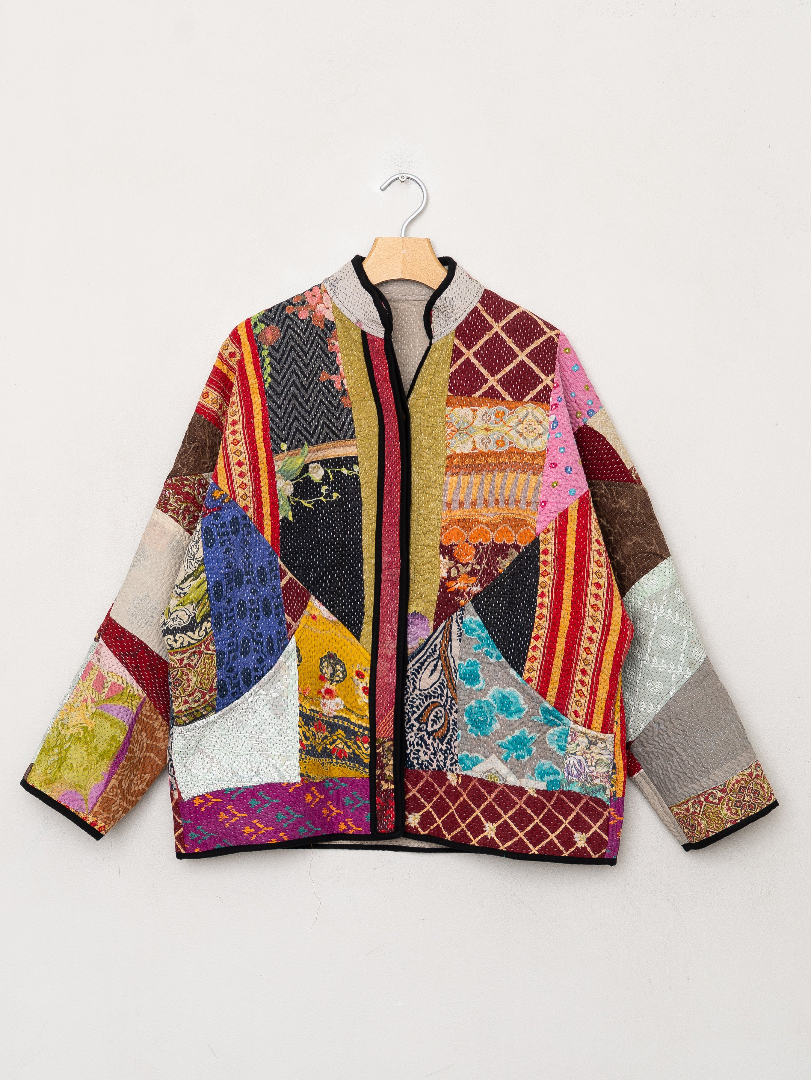 The Ladhiya Quilted Patchwork Kantha Jacket