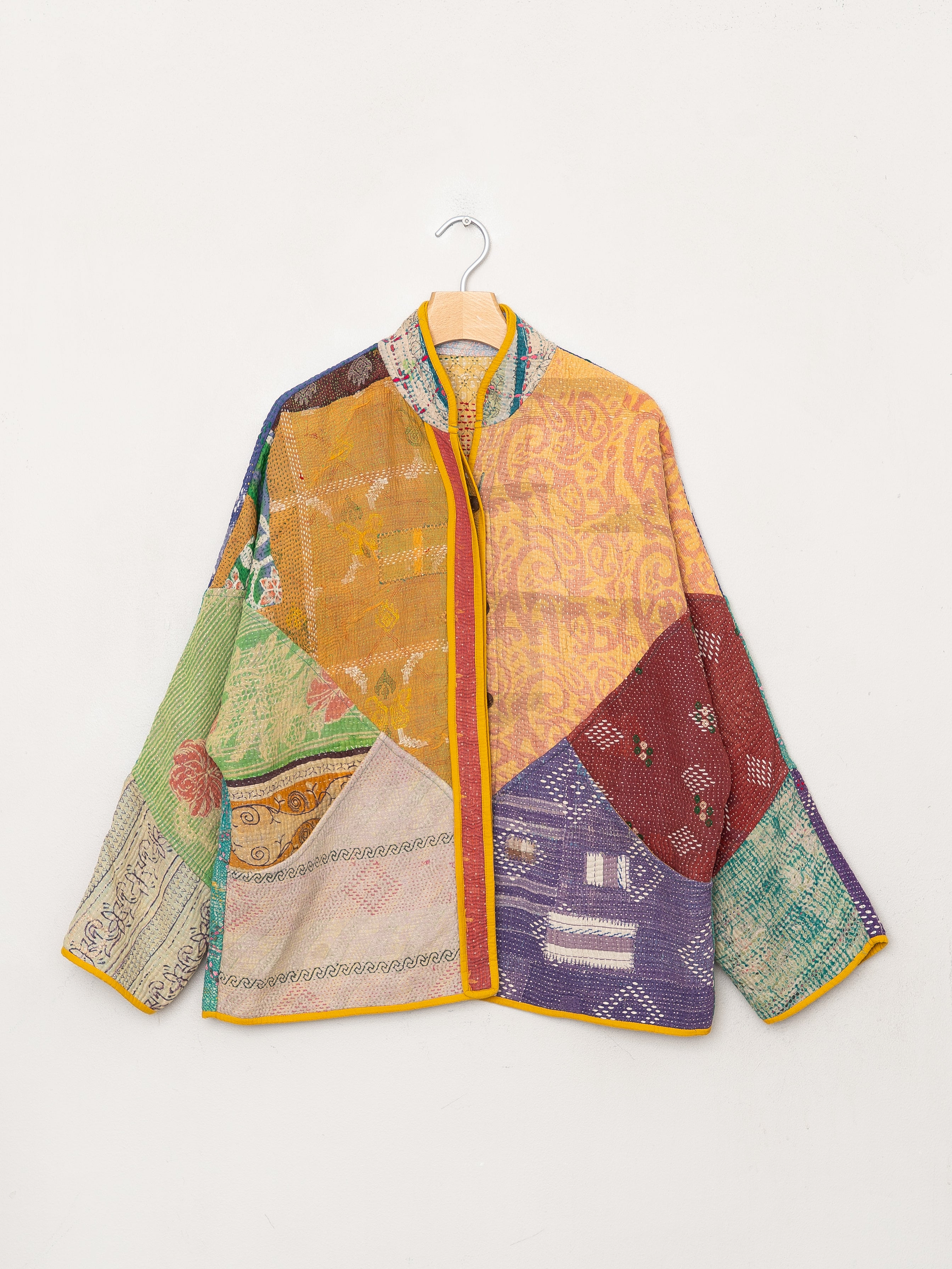 The Ladhiya Quilted Patchwork Kantha Jacket