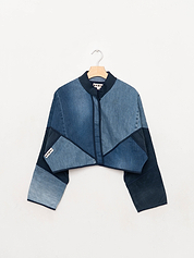 The Kaira Cropped Denim Jacket - Medium