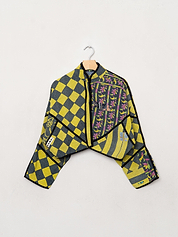The Kaira Cropped Quilted Patchwork Kantha Jacket