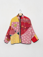 The Ladhiya Petite Quilted Patchwork Kantha Jacket