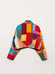 The Kaira Cropped Quilted Patchwork Kantha Jacket