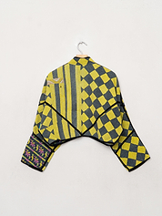 The Kaira Cropped Quilted Patchwork Kantha Jacket