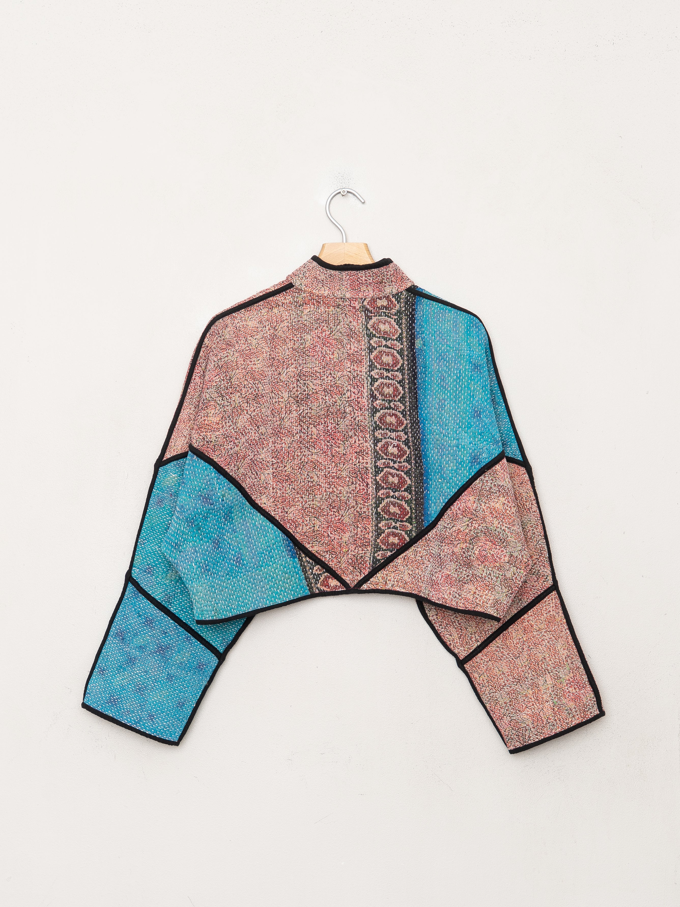 The Kaira Cropped Quilted Patchwork Kantha Jacket