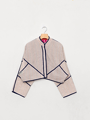 The Kaira Cropped Suzani Cut Out Kantha Jacket
