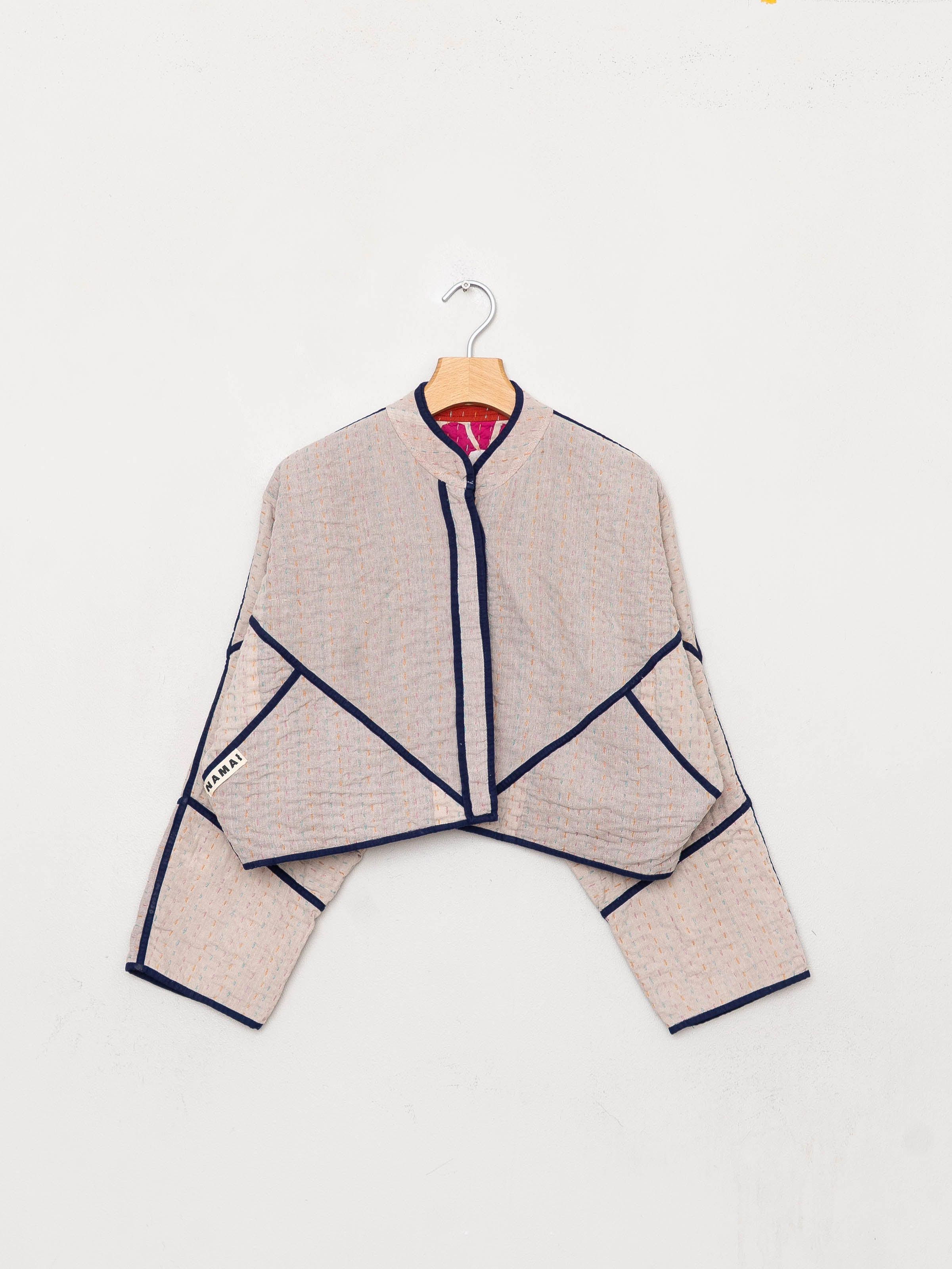 The Kaira Cropped Suzani Cut Out Kantha Jacket