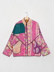 The Ladhiya Petite Quilted Patchwork Kantha Jacket