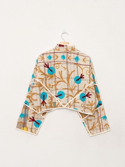 The Kaira Cropped Suzani Quilted Kantha Jacket
