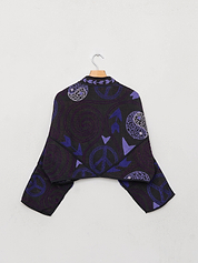 The Kaira Cropped Suzani Quilted Kantha Jacket
