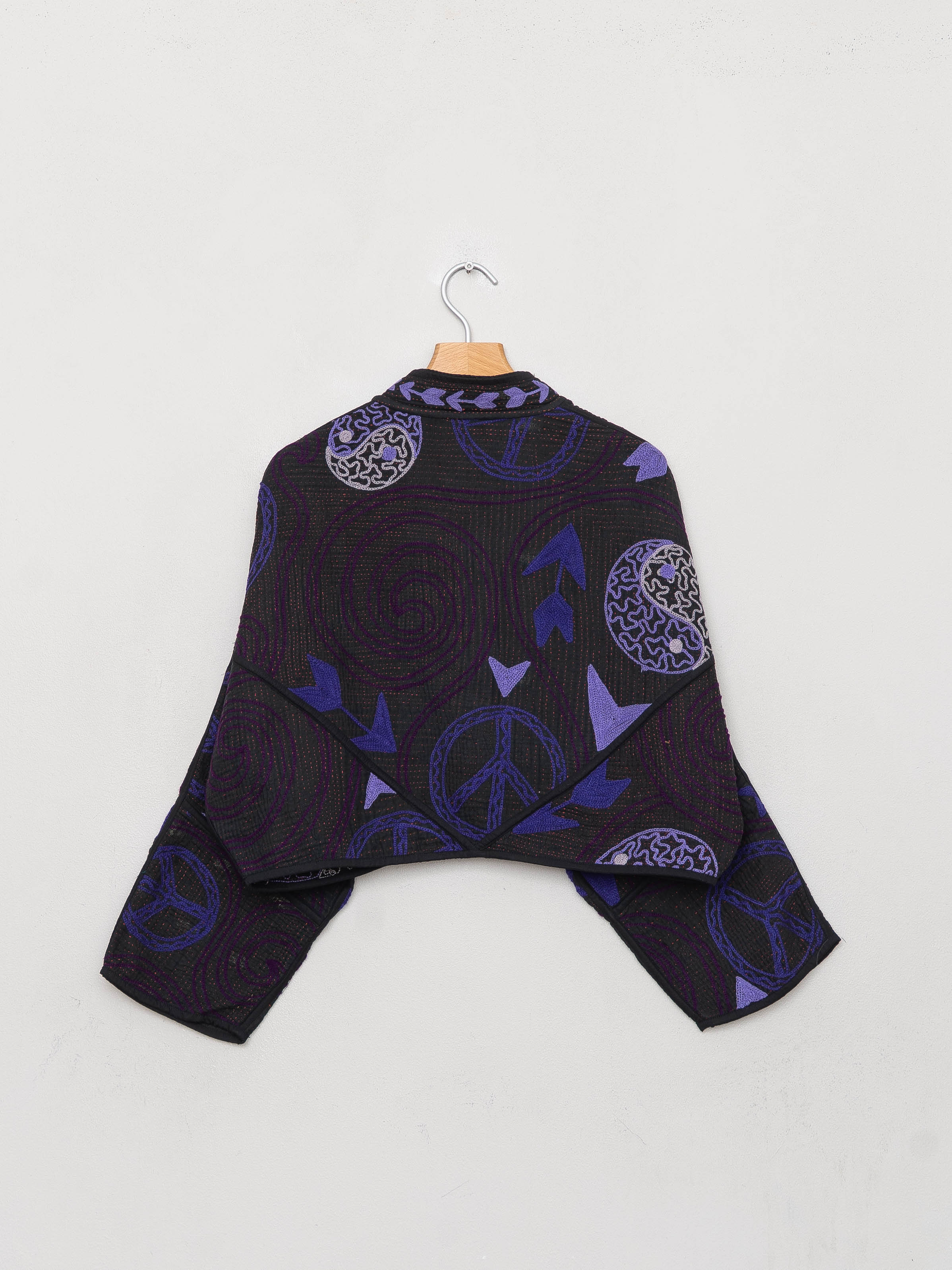 The Kaira Cropped Suzani Quilted Kantha Jacket