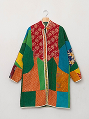 The Sai Quilted Patchwork Kantha Coat