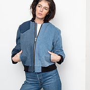 The Veda Denim Bomber Jacket - Small