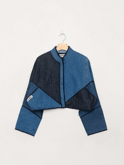 The Kaira Cropped Denim Jacket - Medium