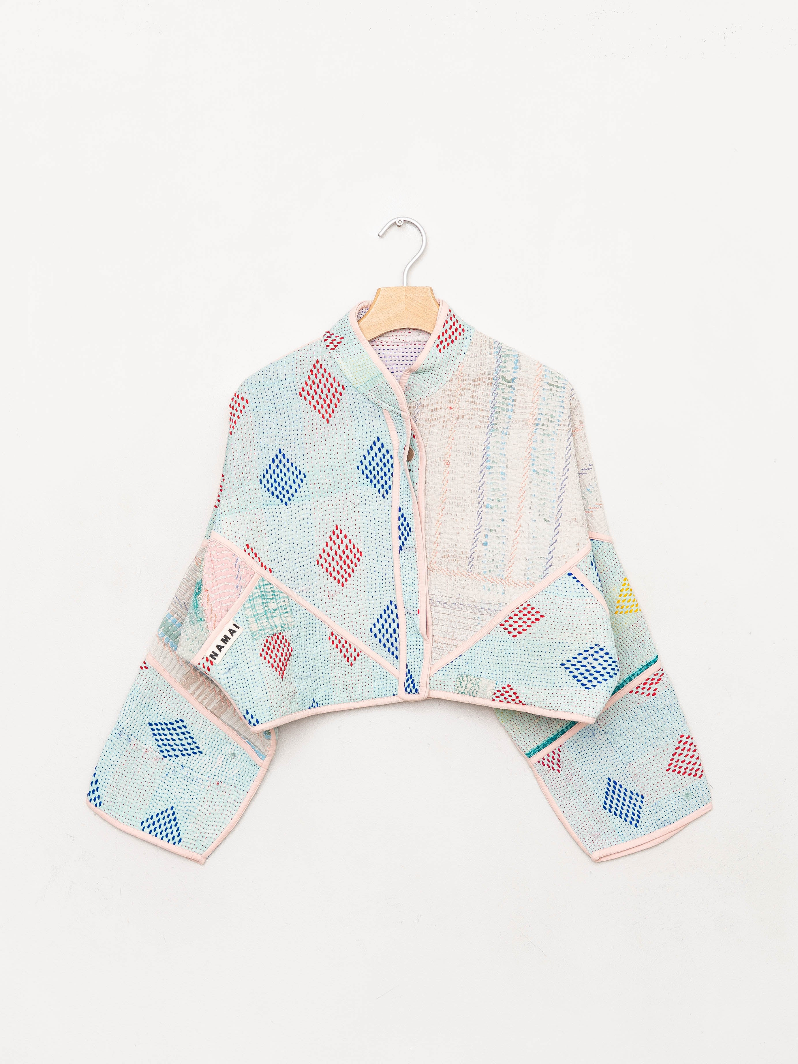 The Kaira Cropped Quilted Mix Match Kantha Jacket Wholesale