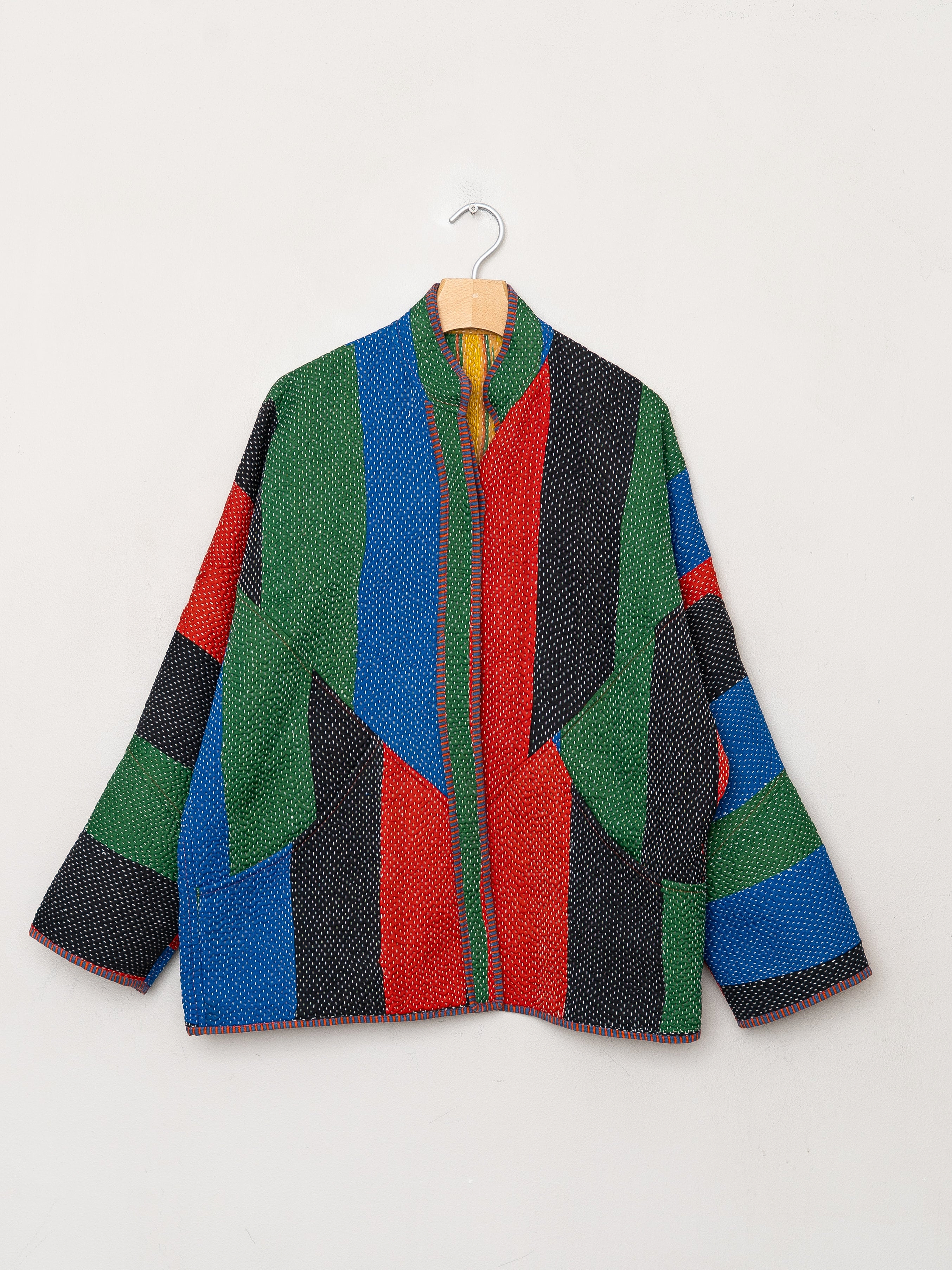The Ladhiya Quilted Patchwork Kantha Jacket