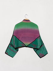 The Kaira Cropped Quilted Patchwork Kantha Jacket