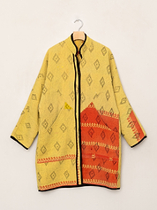 The Sai Quilted Patchwork Kantha Coat