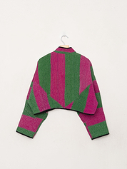 The Kaira Cropped Quilted Patchwork Kantha Jacket