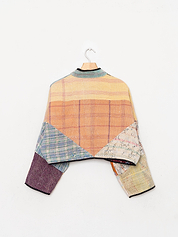 The Kaira Cropped Quilted Patchwork Kantha Jacket