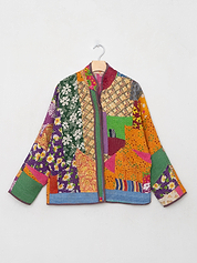 The Ladhiya Petite Quilted Patchwork Kantha Jacket