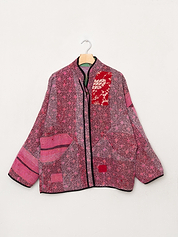 The Ladhiya Quilted Patchwork Kantha Jacket