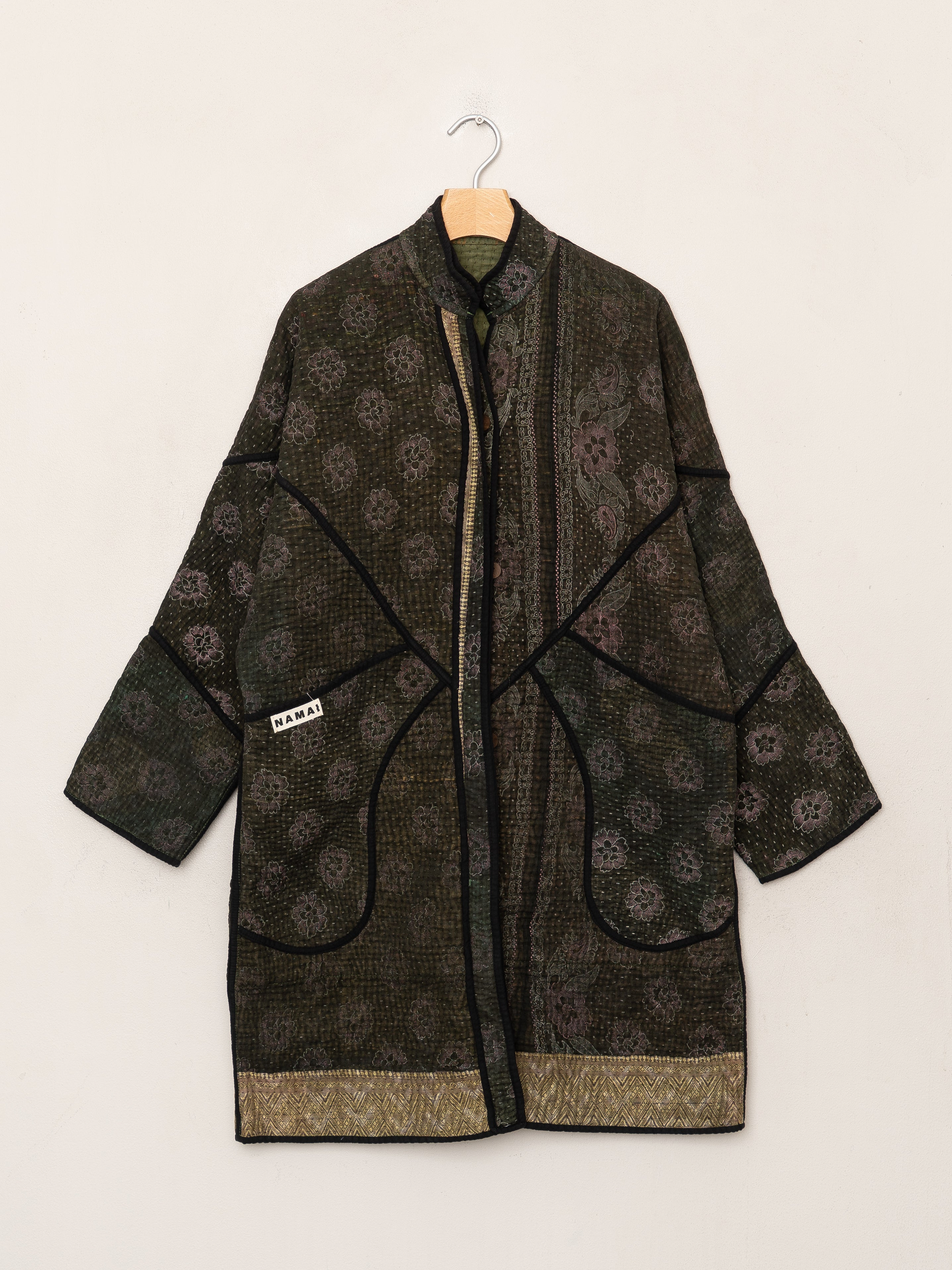 The Sai Quilted Indigo Kantha Coat