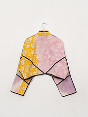 The Kaira Cropped Quilted Patchwork Kantha Jacket